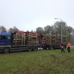 Een vrachtwagen vol prima brandhout